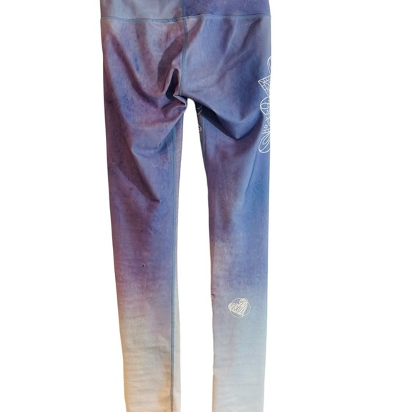 💕🧘♂️FAY WITH LOVE SMALL PURPLE WHITE MANDALA YOGA LEGGINS POLYESTER💕🧘🏼♀️ - Picture 7 of 10